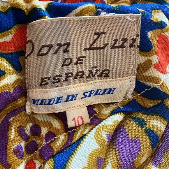 Vintage Don Luis De España 70’s Paisley Maxi Dress - Picture 6 of 7